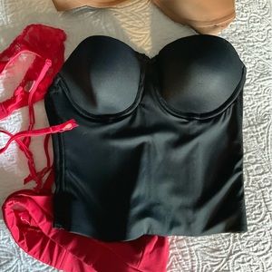Super Comfortable Black Corset Bra, Low Cut Back